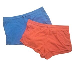 Athletic Works 2 pair Plus XXL 2X 20 Shorts Blue Orange Lounge Sleep